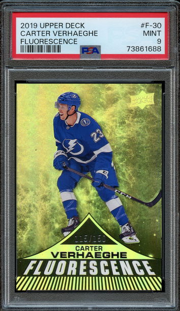 2019 Upper Deck Fluorescence Carter Verhaeghe PSA 9