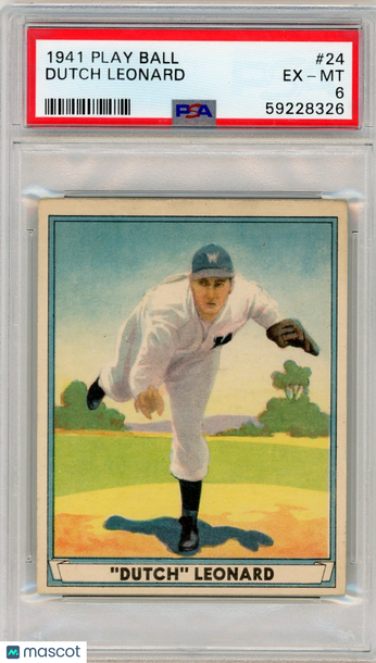 1941 Play Ball Dutch Leonard #24 PSA 6