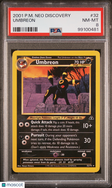 Neo Discovery Umbreon PSA 8 #32