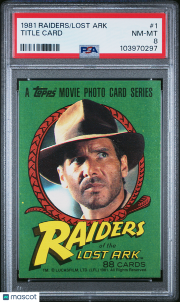 1981 Raiders Of The Lost Ark INDIANA JONES Harrison Ford #1 PSA 8