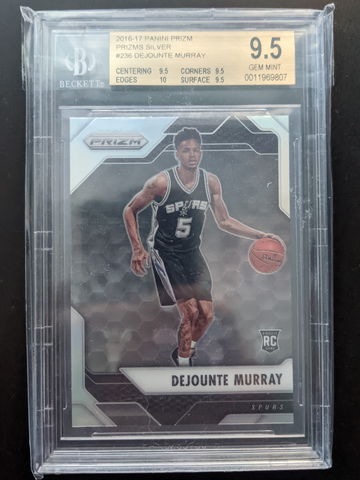 2016-2017 Panini Prizm Silver Dejounte Murray RC BGS 9.5 TRUE GEMS with 10