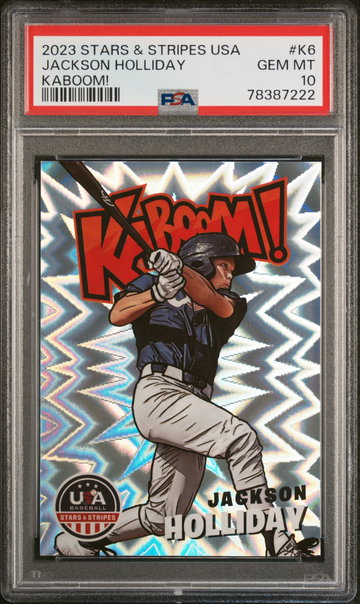 2023 Panini USA Baseball Stars and Stripes Kaboom! Jackson Holliday #K6 PSA 10
