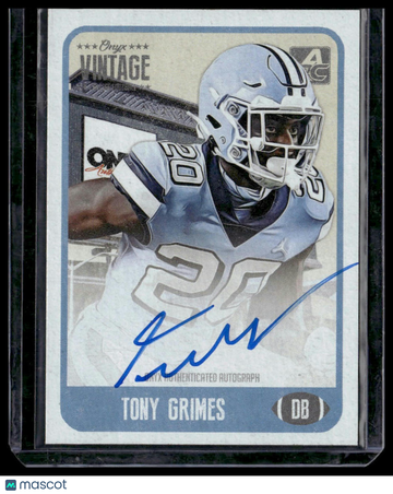 2021 Onyx Vintage College Football Tony Grimes #CATG Blue Signatures AU