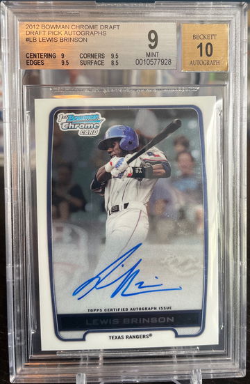 Lewis Brinson 2012 Bowman Chrome Auto BGS 9