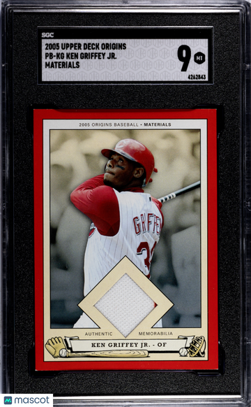 2005 Upper Deck Origins Ken Griffey JR. #PB-KG Mat. SGC 9