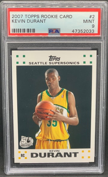 Kevin Durant 2007 Topps #2 Rookie PSA 9