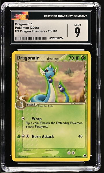 2006 Pokémon EX Dragon Frontiers Delta Species Dragonair #28/101 CGC 9