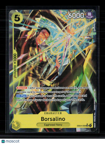 2024 One Piece Card Game Extra Booster Memorial Collection Borsalino Super Rare Parallel On Play Blocker