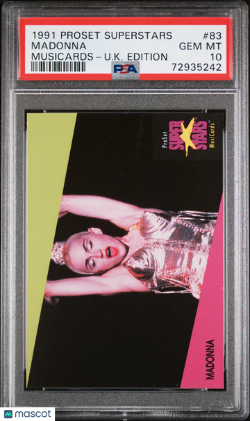 1991 Proset Musicards UK Edition Madonna #83 PSA 10
