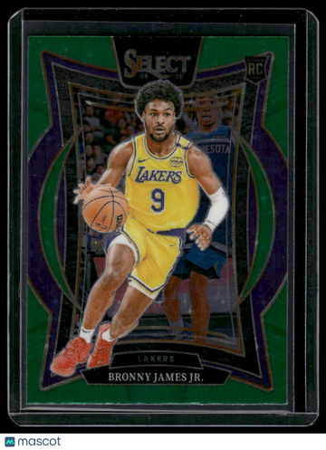 2025 Panini Select Basketball Concourse Bronny James Jr. #90 Green RC