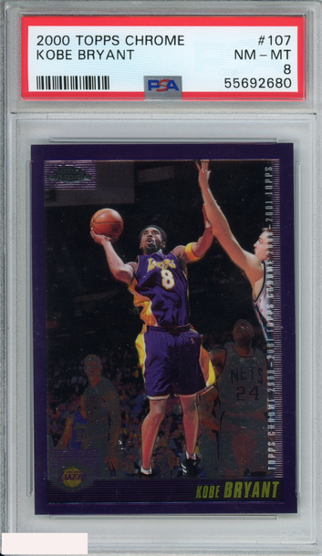 2000 TOPPS CHROME KOBE BRYANT #107 LOS ANGELES LAKERS HOF PSA 8 NM-MT