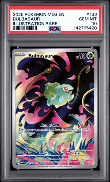 2025 Pokemon Mega Evolution Promo Illustration Rare Bulbasaur #133 PSA 10