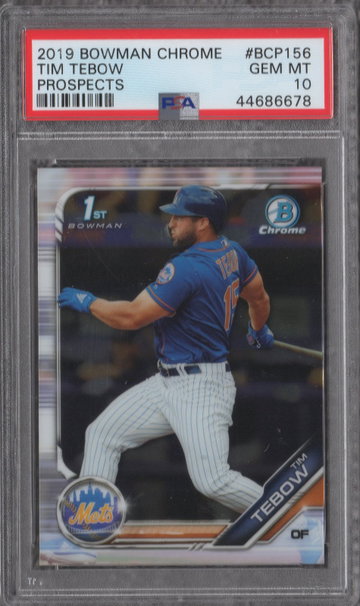 2019 Bowman Chrome Prospects Tim Tebow PSA 10