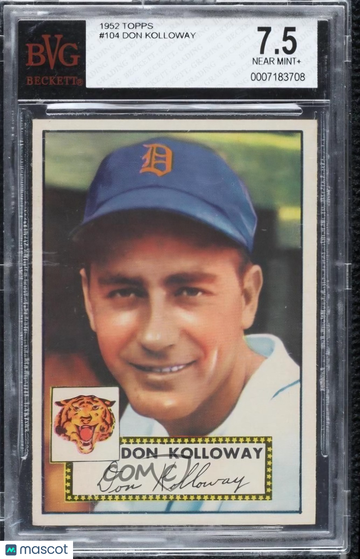 1952 Topps DON Kolloway #104 [Base] Base Set BVG 7.5