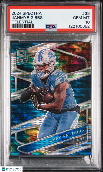 2024 Panini Spectra Jahmyr Gibbs #38 Celestial /99 Parallel/Variety PSA 10