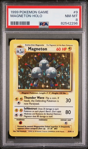 1999 Pokemon Game Holo Magneton #9 PSA 8