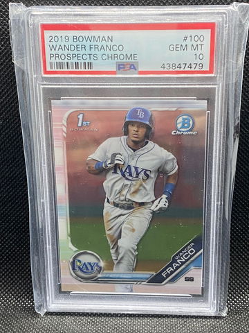 2019 Bowman Chrome Prospects - Wander Franco 1st Bowman BCP100 - PSA 10 Gem Mint