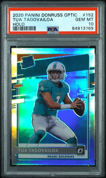 2020 Panini Donruss Optic Tua Tagovailoa Holo Rookie RC Dolphins PSA 10