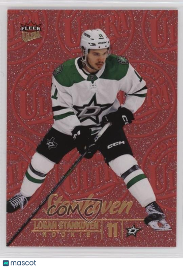 2024-25 Upper Deck Fleer Ultra - Medallions - Ruby Red Logan Stankoven #M-48 Ruby Red 01/50 Rookie