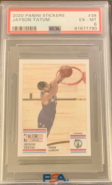 2020-21 Panini Stickers Mini Jayson Tatum #38 - Graded PSA 6 EX-MT - Celtics ☘️