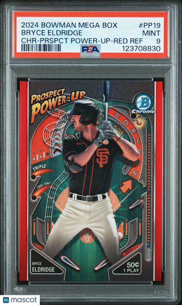 2024 Bowman Mega Box Chrome Prospect Power-Up Bryce Eldridge Prspct Red Ref PSA 9