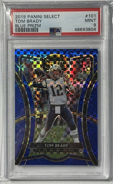 2019 Panini Select Prizm Blue Premier Level Tom Brady #/149 PSA 9 Mint Refractor