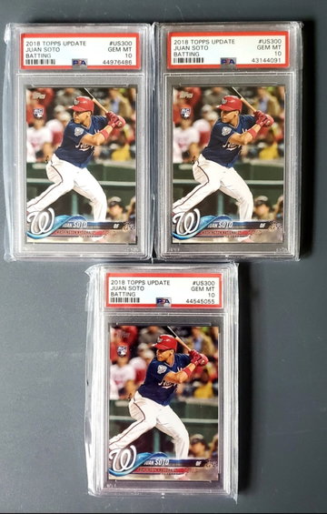 (3) 2018 Topps Update Juan Soto PSA 10 #US300 RC  ***YOU GET ALL 3 CARDS***