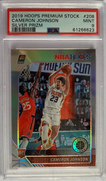 2019 Hoops Premium Stock Cameron Johnson Silver Prizm PSA 9