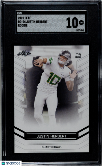 2020 Leaf Justin Herbert #RC-04 SGC 10