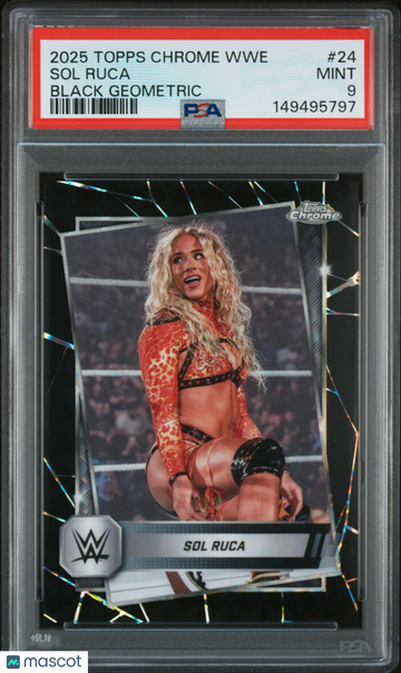 2025 Topps Chrome WWE Sol Ruca #24 Black Geometric /2 PSA 9