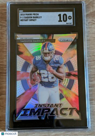 2018 Panini Prizm Saquon Barkley #II-2 Instant Impact Rookie SGC 10