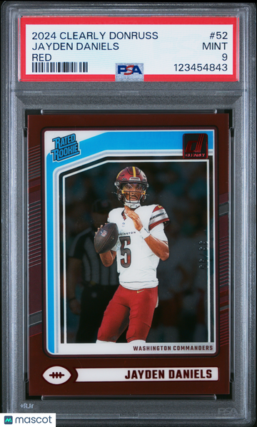 2024 Panini Clearly Donruss Jayden Daniels #52 Red PSA 9