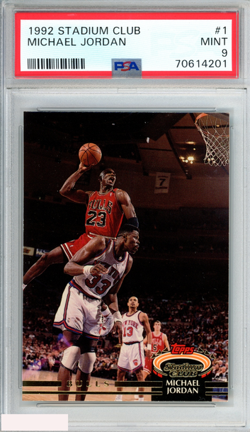 1992 STADIUM CLUB MICHAEL JORDAN #1 CHICAGO BULLS HOF PSA 9 MINT
