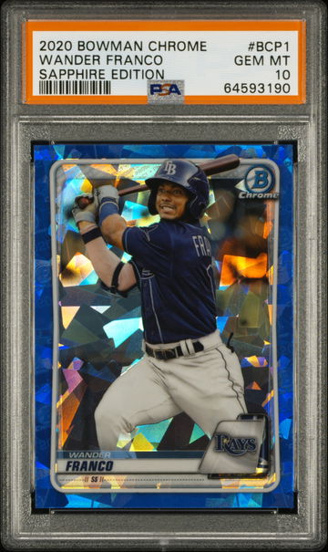💎👻 2020 Bowman Chrome Sapphire WANDER FRANCO RC Rays #BCP-1 PSA 10 GEM MT ⚾️📦