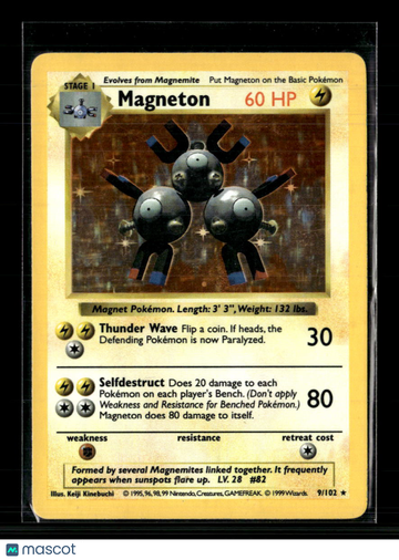 1999 Base Set Magneton Holo Rare #9/102