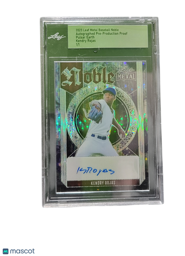 2023 Leaf Metal Baseball Noble Kendry Rojas Pulsar Earth /1 Autographed Pre-Production Proof