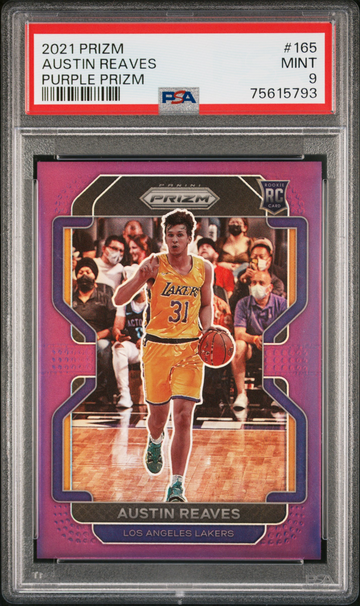 2021 Panini Prizm Austin Reaves Purple Prizm /99 PSA 9 pop 7 none higher