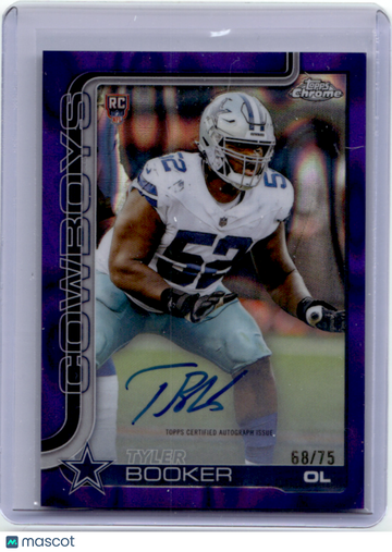 Tyler Booker 2025 Topps Chrome Football Purple Refractor 68/75 RC #RA-TB
