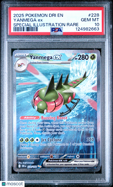 2025 Pokemon Dri EN-Destined Rivals Yanmega EX Special Illustration Rare PSA 10 #228