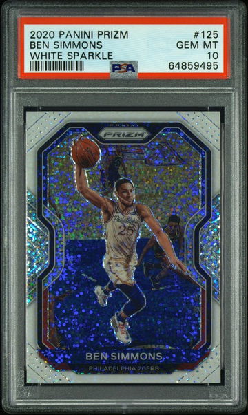 2020 Prizm Ben Simmons White Sparkle PSA 10 