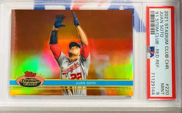 Juan Soto Red Refractor/5 Stadium Club ‘91 Variation PSA 9 