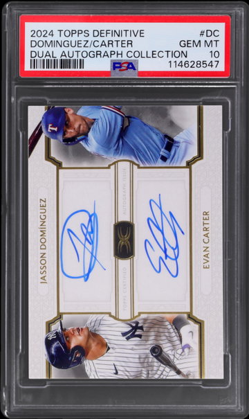 2024 Topps Definitive Collection Evan Carter/jasson Dominguez Dual Autograph Collection PSA 10