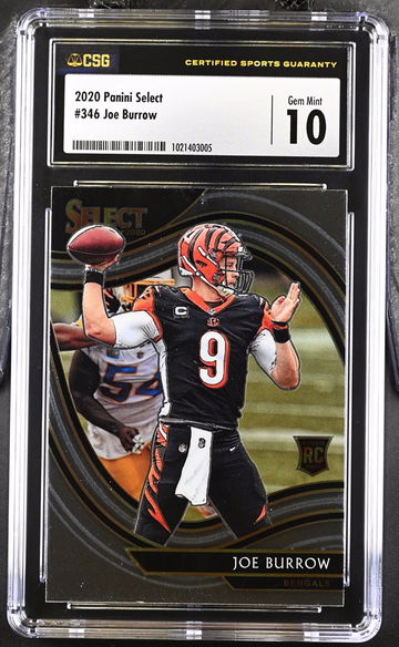 2020 Panini Select Joe Burrow Rookie Field Level CSG 10