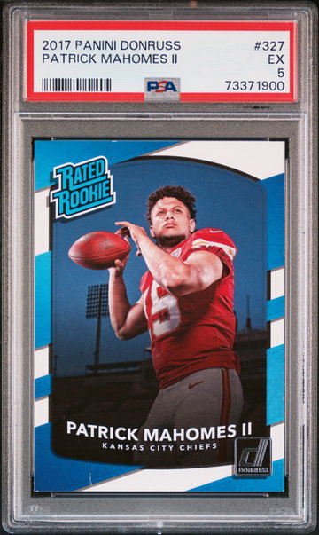 2017 Panini Donruss Rated Rookie Patrick Mahomes II #327 PSA 5