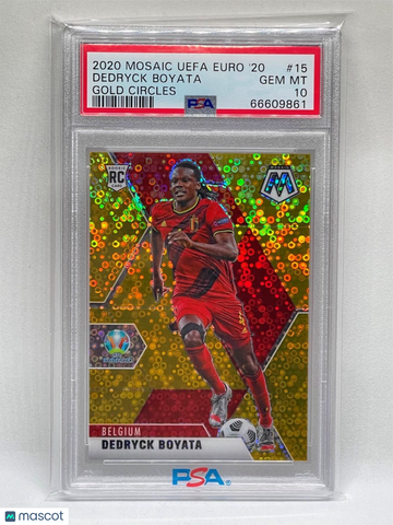 2020 Panini Mosaic UEFA Euro 2020 Dedryck Boyata #15 Gold Circles PSA 10
