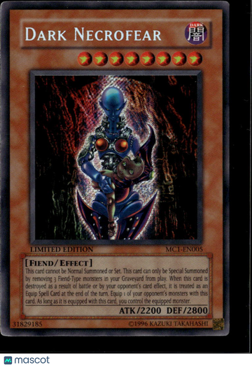Dark Necrofear 2004 Master Collection Volume 1 Secret Rare Limited Edition