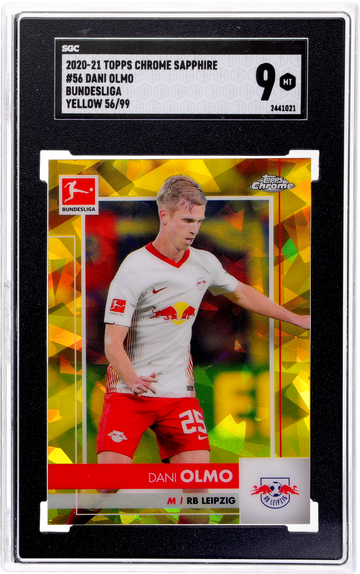 2020-21 Topps Chrome Sapphire Bundesliga #56 Dani Olmo Yellow 56 SGC 9