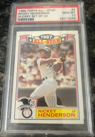 RICKEY HENDERSON 1988 TOPPS GLOSSY ALL STAR #7 PSA 10 GEM MINT