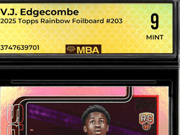 2025 Topps VJ Edgecombe #203 Rainbow Foilboard MBA 9