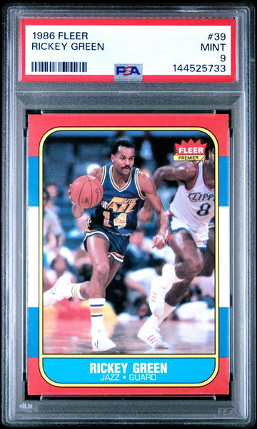 1986 Fleer Rickey Green #39 /39 PSA 9